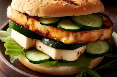Grilled Halloumi and Cucumber Sandwich
