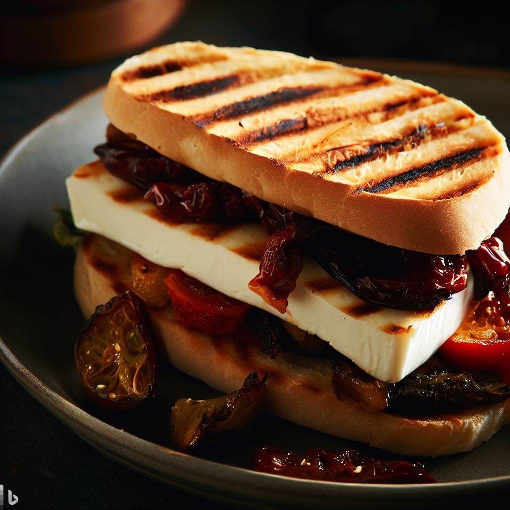 Grilled Halloumi and SunDried Tomato Sandwich S and S Recipes