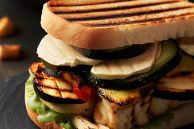 Grilled Halloumi and Veggie Sandwich