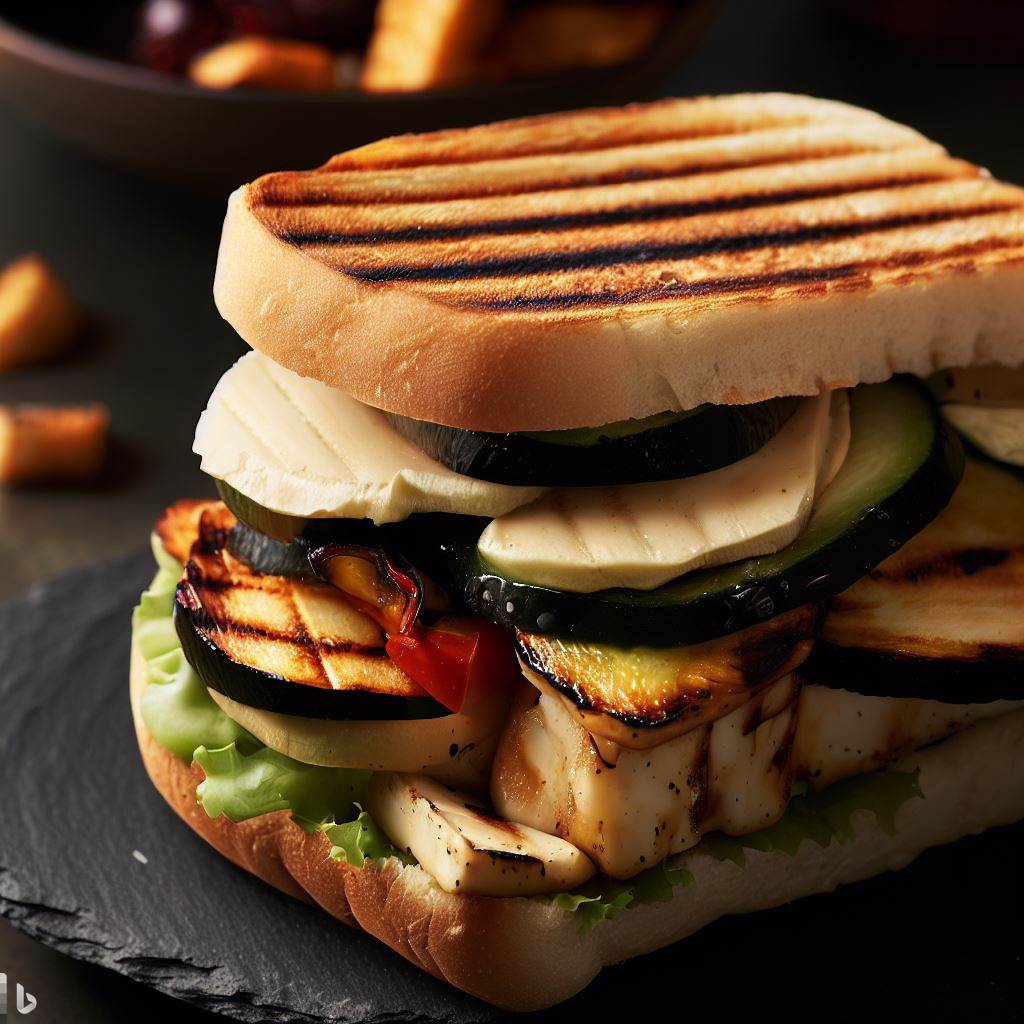 Grilled Halloumi and Veggie Sandwich Grilled Halloumi and Veggie Sandwich