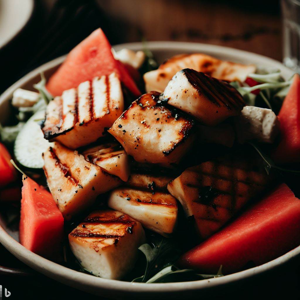 Grilled Halloumi and Watermelon Salad