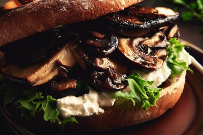 Grilled Portobello Mushroom and Goat Cheese Sandwich
