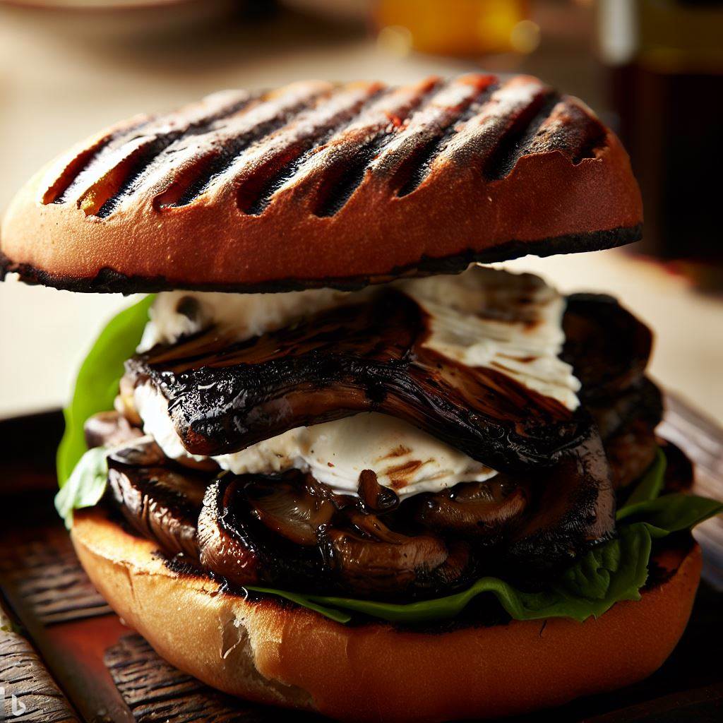 Grilled Portobello and Goat Cheese Sandwich