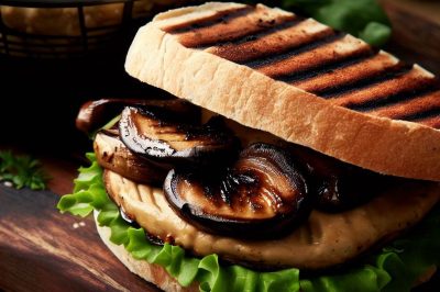 Grilled Portobello and Hummus Sandwich