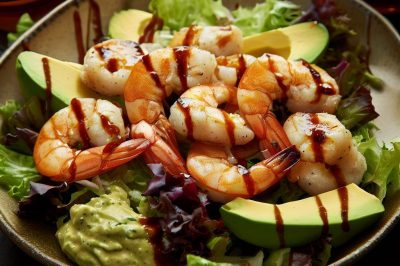 Grilled Shrimp and Avocado Salad with Chipotle Dressing
