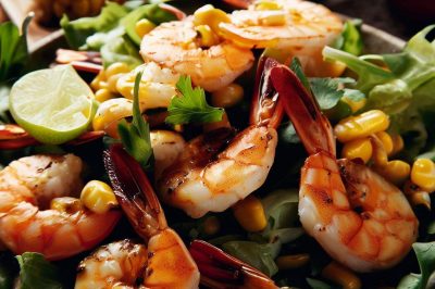 Grilled Shrimp and Corn Salad with Cilantro Lime Dressing