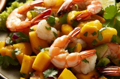 Grilled Shrimp and Mango Salad with Cilantro Lime Dressing