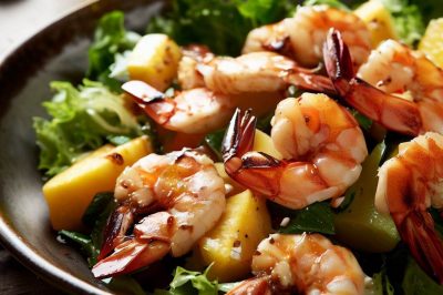 Grilled Shrimp and Pineapple Salad with Honey Lime Dressing
