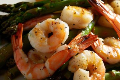 Grilled Shrimp and Roasted Asparagus Salad with Lemon Vinaigrette