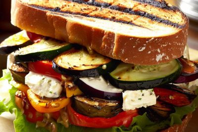 Grilled Vegetable and Goat Cheese Sandwich