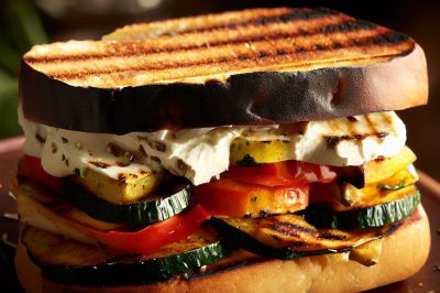 Grilled Veggie and Goat Cheese Sandwich
