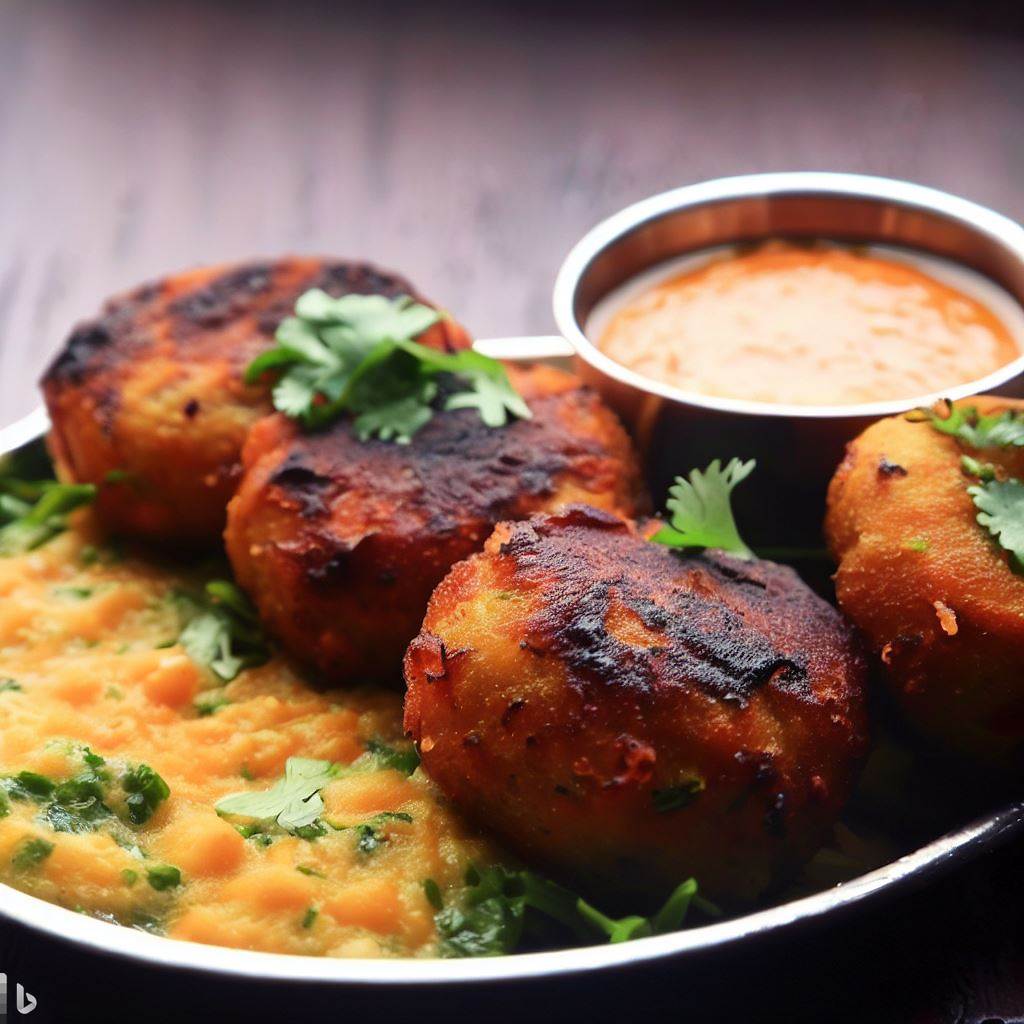 Indian Aloo Tikki with Chutney