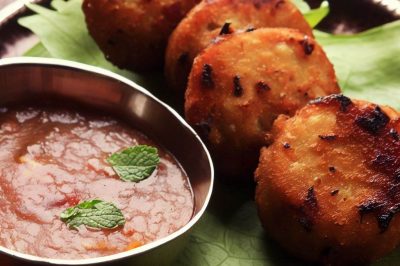 Indian Aloo Tikki with Tamarind Chutney