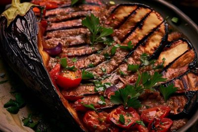 Israeli Grilled Eggplant with Tomatoes and Herbs