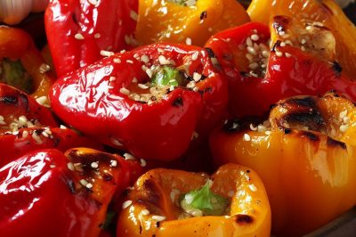Israeli Roasted Bell Peppers with Garlic