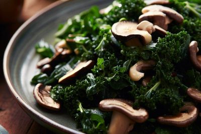 Kale and Mushroom Salad with Lemon Dressing