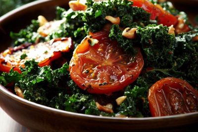 Kale and Roasted Tomato Salad with Garlic Vinaigrette