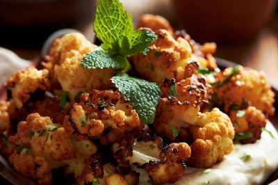 Lebanese Fried Cauliflower with Herbs and Yogurt