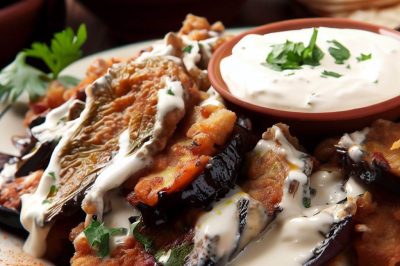 Lebanese Fried Eggplant with Yogurt Sauce