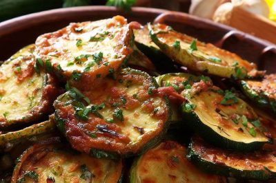 Lebanese Fried Zucchini with Herbs and Garlic