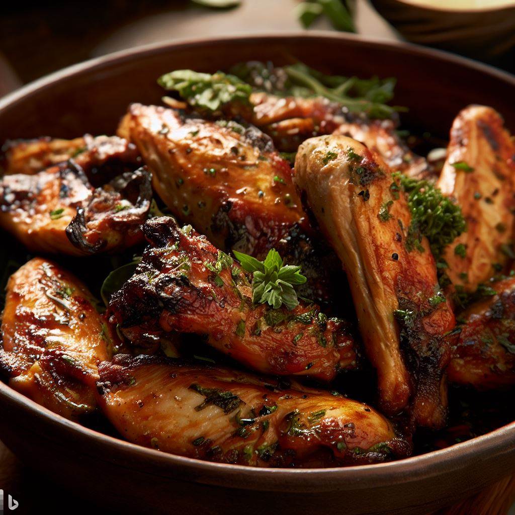 Lebanese Grilled Chicken Wings with Herbs