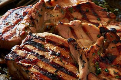 Lebanese Grilled Pork Chops with Herbs and Garlic