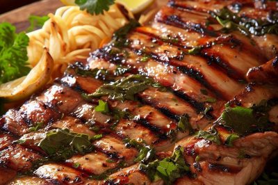 Lebanese Grilled Pork with Herbs and Garlic