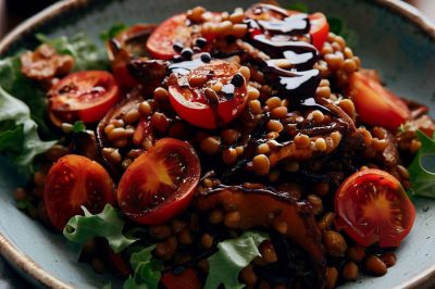 Lentil and Roasted Tomato Salad with Balsamic Vinaigrette