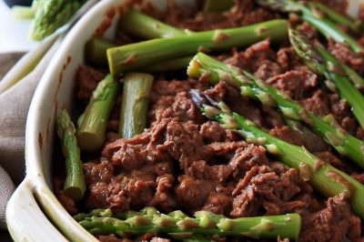 Oil-Free Beef and Asparagus Casserole
