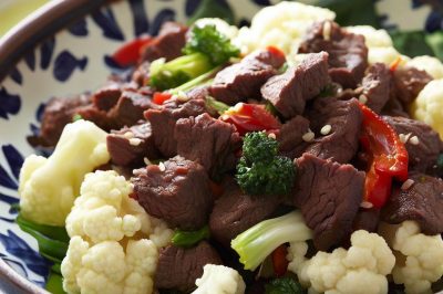 Oil-Free Beef and Cauliflower Stir Fry