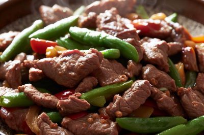Oil-Free Beef and Green Bean Stir Fry
