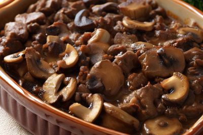 Oil-Free Beef and Mushroom Casserole
