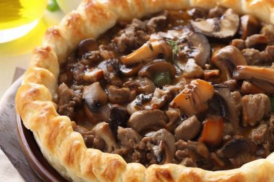 Oil-Free Beef and Mushroom Pie