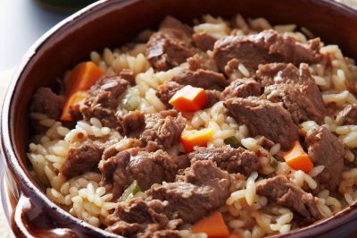 Oil-Free Beef and Rice Casserole
