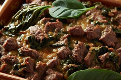 Oil-Free Beef and Spinach Casserole