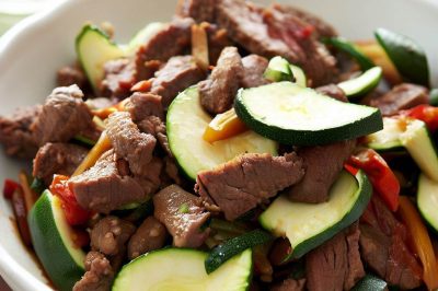 Oil-Free Beef and Zucchini Stir Fry