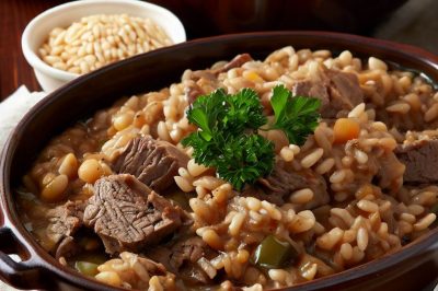 One-Serving Beef and Barley Casserole