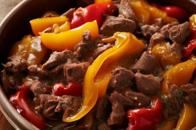 One-Serving Beef and Bell Pepper Casserole