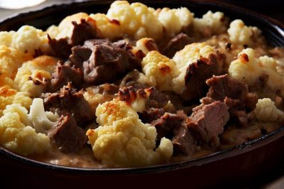 One-Serving Beef and Cauliflower Casserole