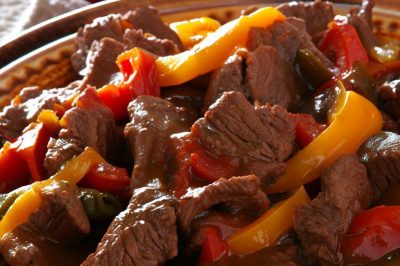 One-Serving Beef and Peppers
