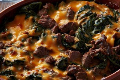 One-Serving Beef and Spinach Casserole