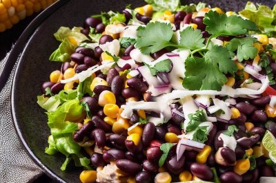 One Serving Black Bean and Corn Salad with Lime Dressing