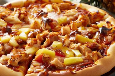 One Serving Hawaiian BBQ Chicken Pizza