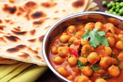 One Serving Indian Chana Masala with Paratha