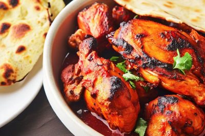 One Serving Indian Tandoori Chicken with Naan
