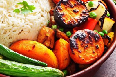 One-Serving Indian Tandoori Vegetables and Rice