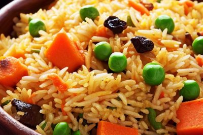 One Serving Indian Vegetable Biryani with Peas