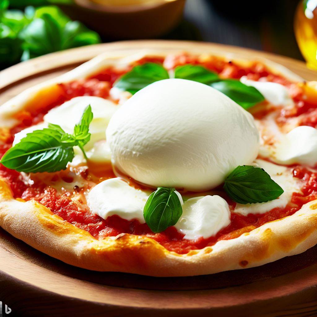 One Serving Margherita Pizza with Burrata