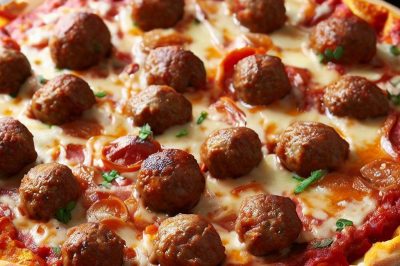 One Serving Meatball Pizza