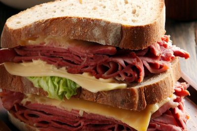 One Serving Pastrami and Swiss Sandwich